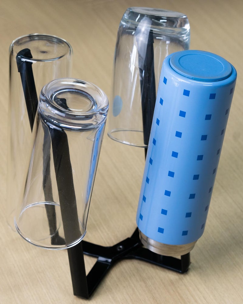 Mukkuri Kitchen Stand Holder, Plastic Bag Drying Rack, Multifunctional Countertop Cups Bottles Drying Rack for Plastic Bags, Bottles and Cups, Shelf Trash Bag - Image 3